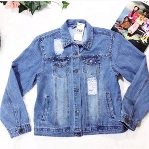 Denim Jean jacket distressed Blue Denim Collection